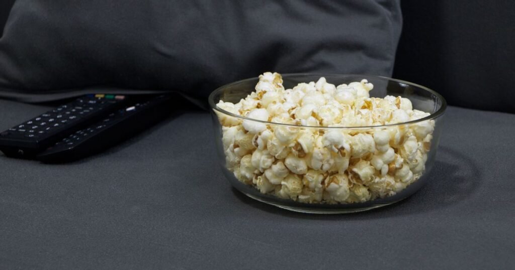Infographics shows that bowl full of corn snacks