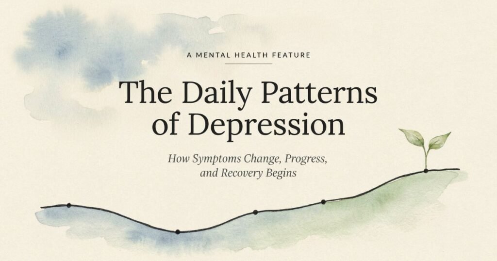 Infographics shows that the daily patterns of depression